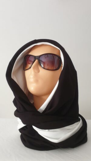 20191021_132743 Kapturokomin damski, wzór biało-czarny, dwustronny (wzór nr 5)