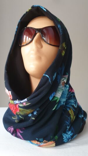 20191118_135418 Kapturokomin damski, wzór kwiatowy, dwustronny (wzór nr 8)