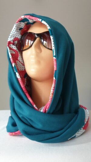 20191118_140917 Kapturokomin damski, różowe flamingi, dwustronny (wzór nr 17)