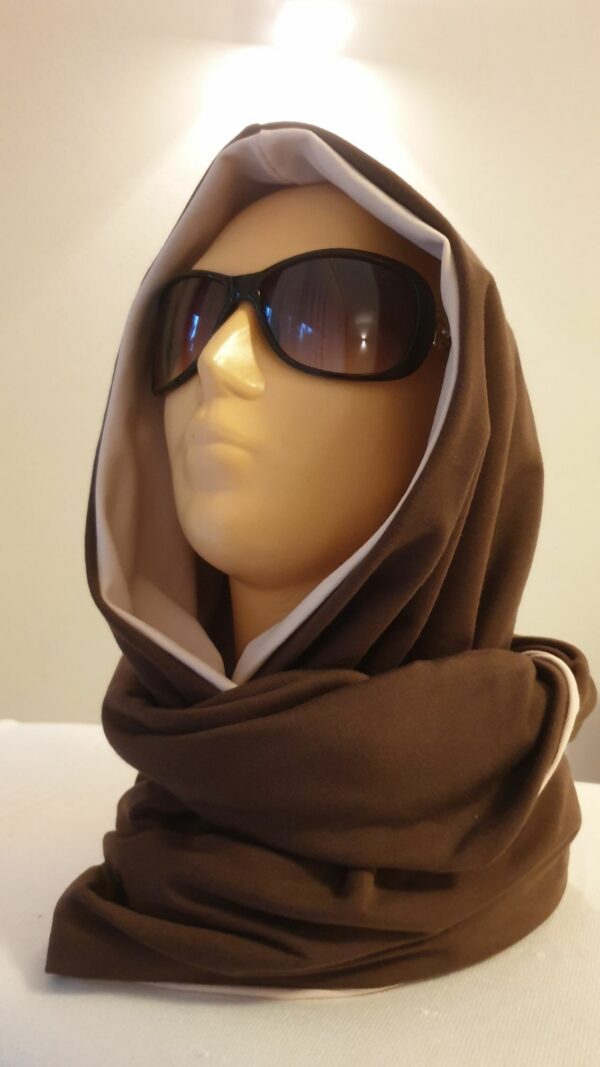 image001 Kapturokomin damski, brąz-pudrowy róż, dwustronny (wzór nr 15) (Kopia)