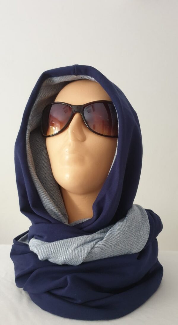 20191021_132150-min Kapturokomin damski, granatowo-niebieski, dwustronny (wzór nr 22)